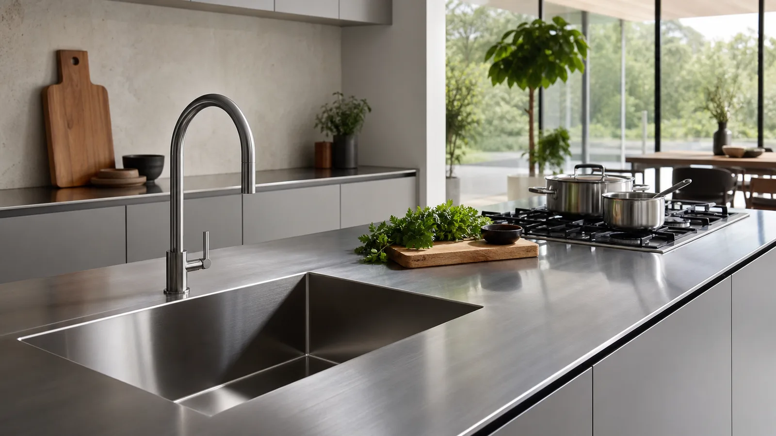 Bucătărie inox — Bucătăria din inox – durabilitate, igienă și design modern