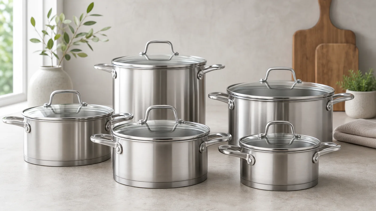 Set de oale din inox de dimensiuni diferite
